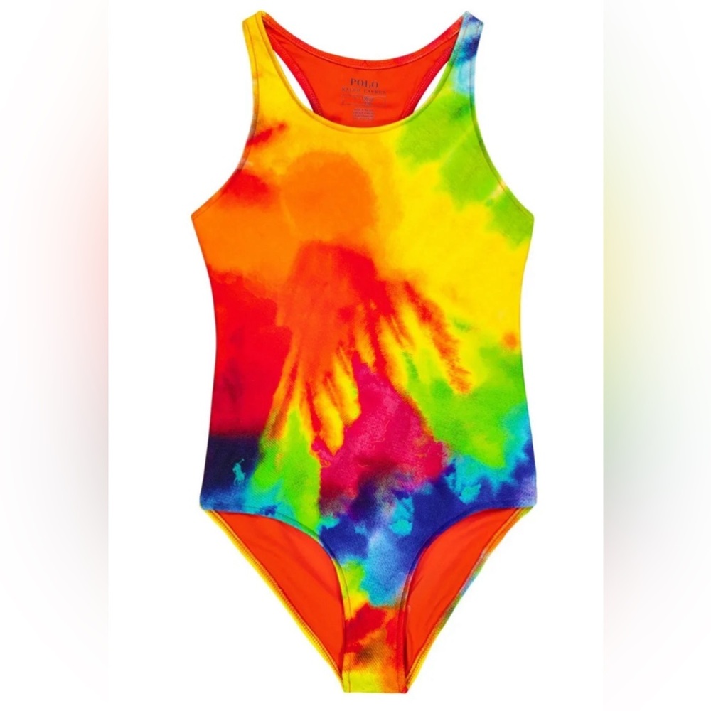 NWT Polo Ralph Lauren Girls One Piece Swimsuit Multicolored
